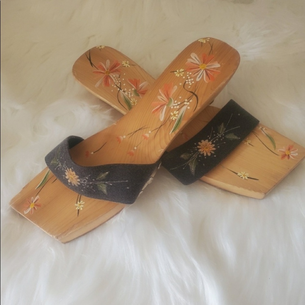 Hand Painted Wooden Sandals